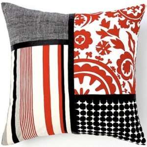  Siggi Combo Cotton Pillow in Red/White/Black