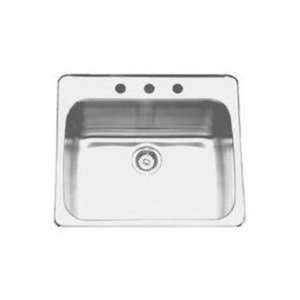   COMMERCIAL 25X22X8 4HOLE 20 GAUGE TOP MOUNT STAINLESS STEEL SINK: Home