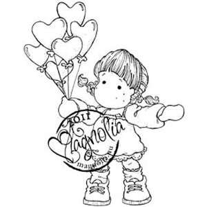   Sweet Crazy Love Cling Stamp Tilda With Heart Balloons: Home & Kitchen