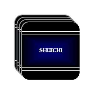 Personal Name Gift   SHUICHI Set of 4 Mini Mousepad Coasters (black 