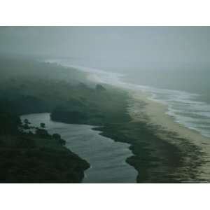 Elevated View of Fog Shrouded Atlantic Coast of Gabon Photographic 