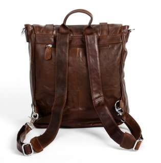   Wholesale Genuine Cowhide Leather Messenger Backpack Bag Coffee