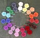 Colorful Resin Rose Flowers Cabochons 15 colours 20mm Cameo Flat Back 