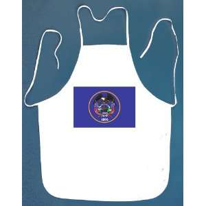  Utah Flag BBQ Barbeque Apron with 2 Pockets White Kitchen 