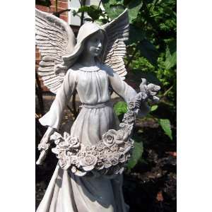  Outdoor 24 Stone Craft Saint Angel Cherub Garden Figurine Statue 