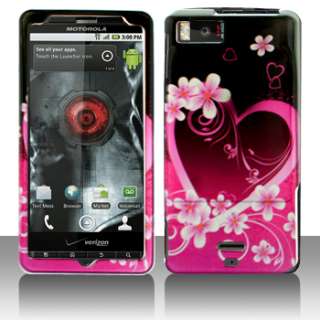 PURPLE LOVE FACEPLATE PROTECTOR CASE COVER for MOTOROLA DROID X / X2 