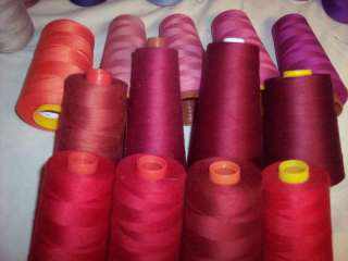 Serger quilting sewing cone thread 13 Red Orange ~6000y  