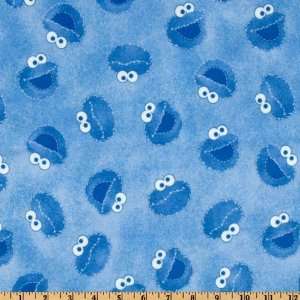   Flannel Cookie Monster Blue Fabric By The Yard Arts, Crafts & Sewing