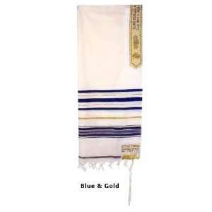  Prayer Shawls (Tallit) with Gold Trims, Blue & Gold 
