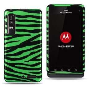  Green Zebra Hard Cover Case For Motorola Droid 3 XT862 