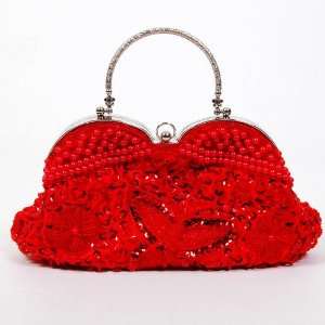  Floral Butterfly Shoulder Bag Tote Handbag Red: Baby