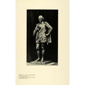 1916 Print Sculptor J. Q. A. Ward Will Shakespeare Statue Central Park 