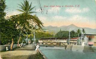 HAWAII   1910 Picture Postcard, Honolulu Machine Flag Cancel  