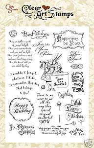 CARD SENTIMENTS Crafty Secrets Clear Art Acrylic Stamps  