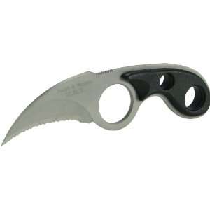 Smith & Wesson HRT Badge Knife 2.5 Satin Serrated Blade, Kydex Sheath 