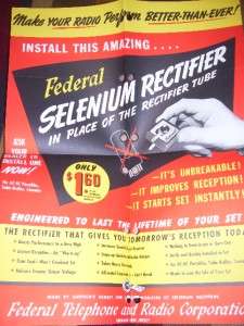 Vtg Federal Telephone&Radio Catalog~Selenium Rectifier  