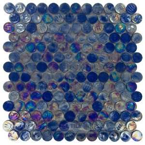 Diamond tech glass tiles   vista   1 round glass tile in liberty blue