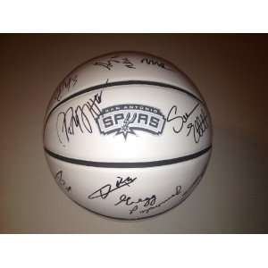   ANTONIO SPURS Team Signed Autographed Logo Basketball COA Ginobili