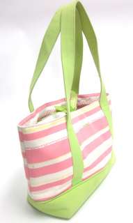 BUZZ BY JANE FOX Pink White Green Tote Shoulder Handbag  