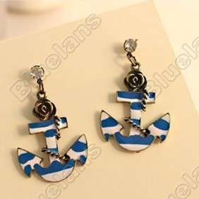 Fashion Vintage Navy Seaman Ship Anchor Stud Earring Earrings 5612 