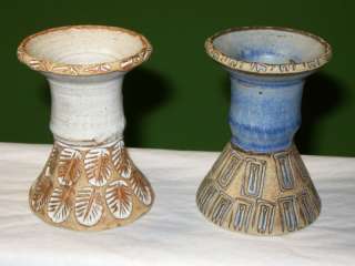 Puerto Rico Pottery Ceramic Candlesticks Holder Vases  