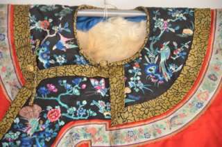   court imperial costume mandarin insignia silk embroidered panel Qing
