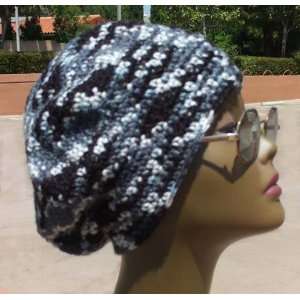  : Hand Crocheted Slouchy Beanie Hat Cap Crochet Camo: Everything Else
