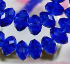 20 pcs Silver plated Royal blue crystal glass oval Beads 19*10mm CR370
