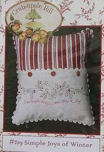 Crabapple Hill 219 Simple Joys of Winter Hand Embroidery Pattern 
