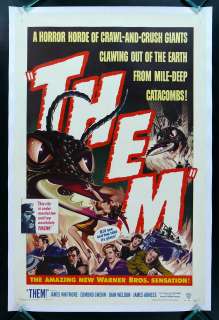 THEM ! * GIANT ANT BUG INSECT HORROR SCI FI MOVIE POSTER 1954  