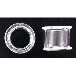 Clear Double Flare Handmade Glass Tunnel Plugs   9/16 (14mm)   Sold 