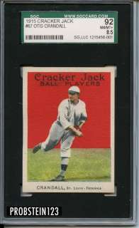 1915 Cracker Jack #67 Otis Crandall SGC 92 NM MT+ 8.5  