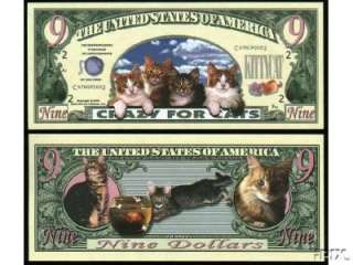 Dollars Crazy For Cats Bill Notes 2 for $1.25 Money  