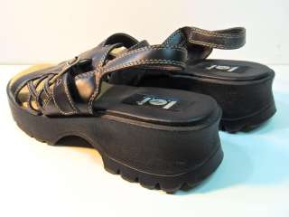 LEI Womens 8.5 Black Strappy Sandals Clogs L.E.I.  