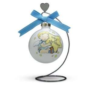  Baby Boy 1st Christmas 4 Glass Ornament: Home & Kitchen
