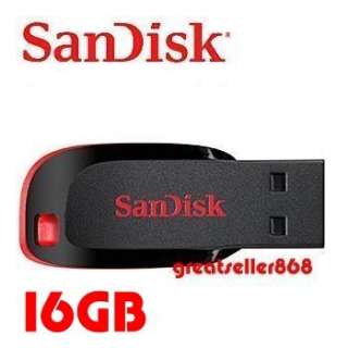 Sandisk 16GB 16G 16 G GB Cruzer Blade USB Flash Drive  