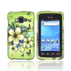  For Samsung Rugby Smart i847 White Hawaiian Flowers Green 