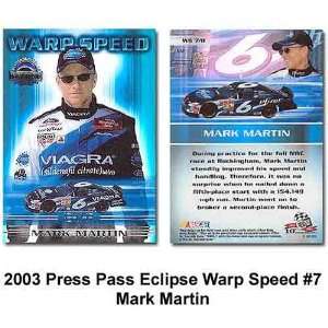  Press Pass Eclipse Warp Speed 03 Mark Martin Card Sports 
