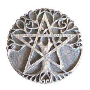 Tree Wood Pentacle Wall Plaque Pagan Wicca Gift Supply  