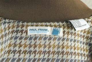 Paul Frank Mens Jacket Medium Brown Herringbone Pattern Vintage Movie 