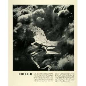  1936 Print London England Aerial Birds Eye View Thames 
