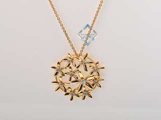 Asprey Beautiful 18K Yellow Gold Diamond Daisy Necklace  