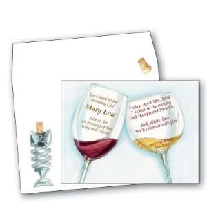 Wine Tasting Invitation with Coordinating Envelope   Package of 25