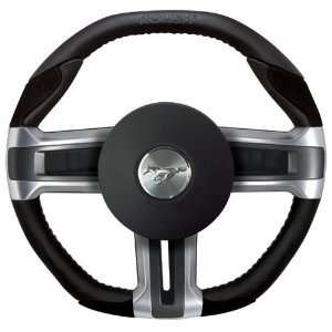   Mustang Grant Black Sued Air Bag Steering Wheel Roush Logo: Automotive