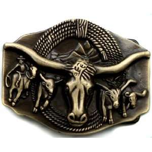  Cowboy Buffalo Western Brass belt Buckle Toys & Games