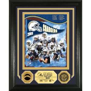 SAN DIEGO CHARGERS 2008 Team Force Photo Mint w/ 2 24KT Gold coins 