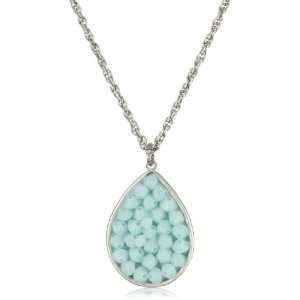   Crystales Opalos Rock Crystal Teardrop Long Necklace: Jewelry