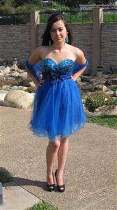 nwt SEQUINED CHIFFON SKY BLUE PROM QUINCE HOMECOMING DANCE COCKTAIL 
