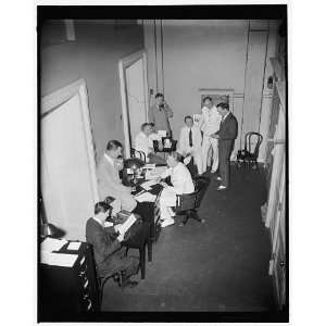  Reprint Radio news gatherers in new quarters at Capitol. Washington 