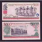 RWANDA 5000 Francs 1998 P 28 UNC CV 50 dancers  